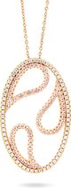 Velini jewels -P2069P -Hanger+Ketting -925 Zilver rosé -Gekleurde Cubic Zirkonia