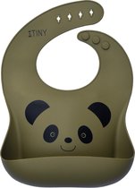 Mr & Mrs Tiny siliconen slabbetje voor baby's olijfgroen