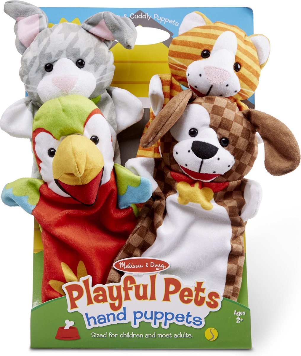 Melissa & Doug - Speelse huisdieren handpoppen - Set van 4
