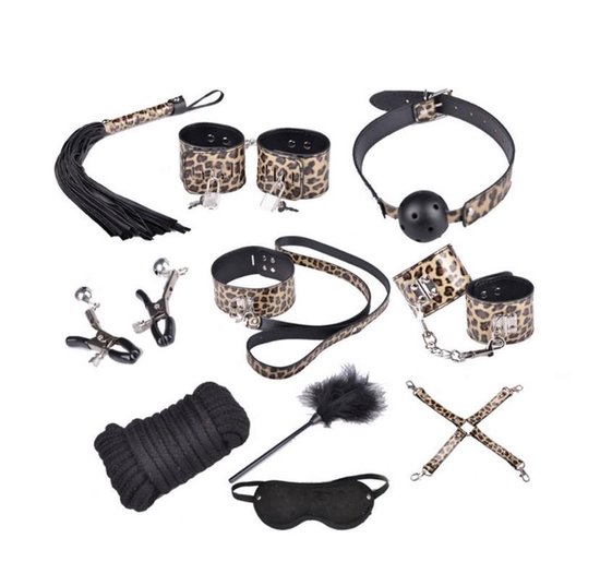 Noir-Kit de Bondage BDSM érotique, 20 ventouses de mamelon