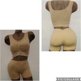 Dames setje bh top met boxershort BEIGE XL/XXL