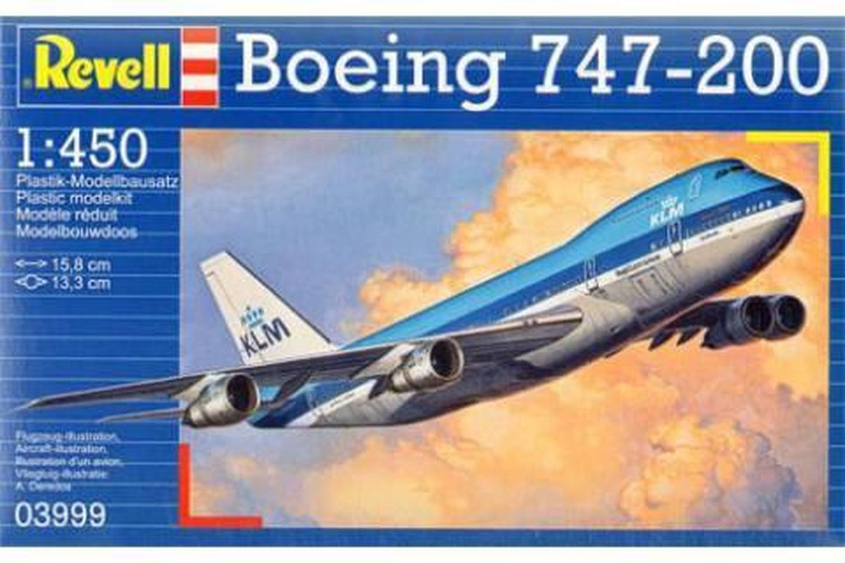 Revell Modelbouwpakket Vliegtuigen - 03999 Boeing 747-200 Jumbo Jet Plastic - 1:450 - Modelbouw — afbeelding 6