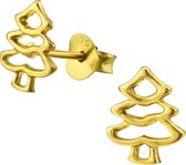 Toverstaartjes - Zilveren Kinderoorbellen - Kerstboom Oorknopjes -  Goud - Meisjes Oorbellen