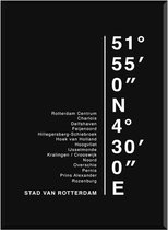 Stadskwartier Rotterdam poster | Stadsdelen | Wanddecoratie | Rotterdam | Cadeau | zwart / wit | A3
