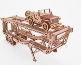 Wood Trick Trailer met Jeep - Uitbreiding Set voor Truck - Houten Modelbouw