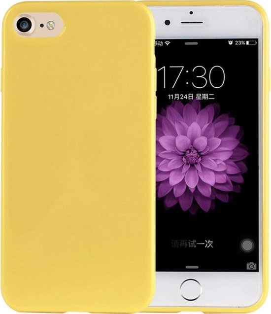 Fabriek Weggooien Durven Luxe Back cover voor Apple iPhone 6 - iPhone 6s - Geel - TPU Case -  Siliconen Hoesje | bol.com