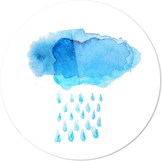 ILLUSTRATION PLUIE NUAGE | Décoration murale | 80 cm x 80 cm | Peinture | Photo sur plexiglas |