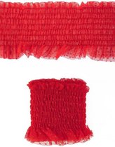 Luxe elastische kant breed rood