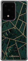 Samsung S20 Ultra hoesje siliconen - Abstract groen | Samsung Galaxy S20 Ultra case | multi | TPU backcover transparant