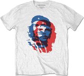 Che Guevara - Blue And Red Heren T-shirt - L - Wit