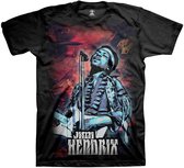 Jimi Hendrix Heren Tshirt -L- Universe Zwart