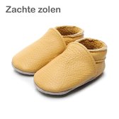 Leren Baby Slofjes - Okergeel - 6 tot 12 Maanden - Leer - Babyschoenen - Jongen - Meisje - Kraamkado - Babyshower