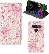 LG G8s Thinq Smart Cover Pink Flowers