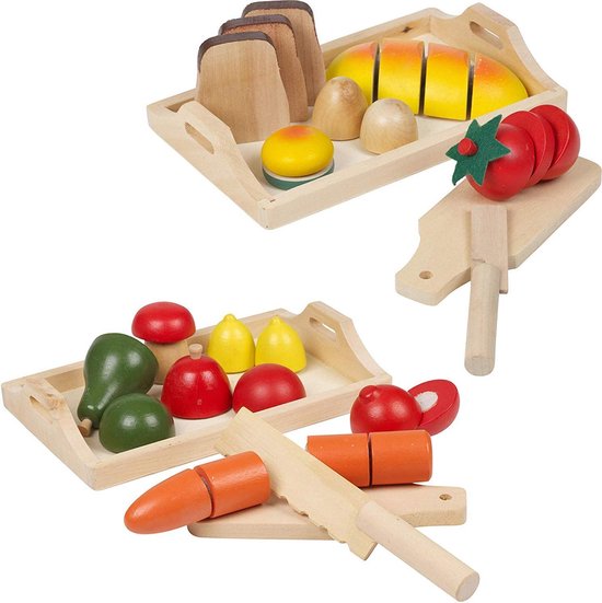 Verwachting meesteres scheidsrechter URBN Toys Grote set houten fruit en groenten - met brood en broodjes in  tray - houten... | bol.com