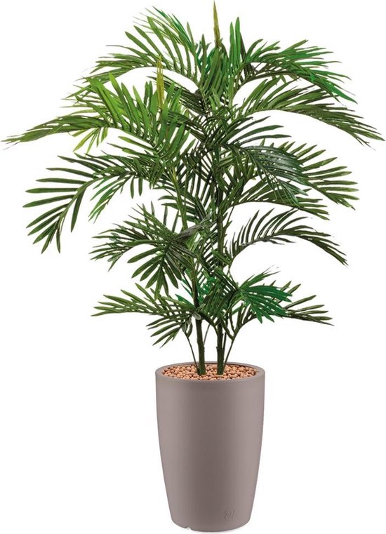 HTT - Kunstplant Areca palm in Genesis rond taupe H150 cm