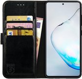Rosso Element Book Case Wallet Hoesje Geschikt voor Samsung Galaxy Note 10 Lite | Portemonnee | 3 Pasjes | Magneetsluiting | Stand Functie | Zwart