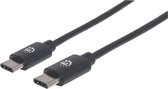 Manhattan USB-kabel USB 2.0 USB-C stekker 0.50 m Zwart 354868