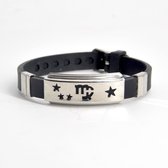 Armband rubber met RVS plaat en gesp