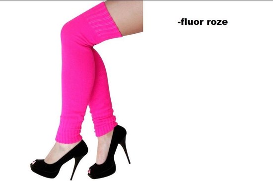 Lange sokken fluor roze - maat one size - kniekousen pink kousen  sportsokken... | bol.com