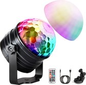 LED Discokugel Kinder OMERIL Discolicht Musikgesteuert Disco Lichteffekte RGB Partylicht, Zeitgesteuertes USB Stimmungslicht mit 7 Farben, 4 Helligkeiten und Fernbedienung für Kinder, Zimmer,