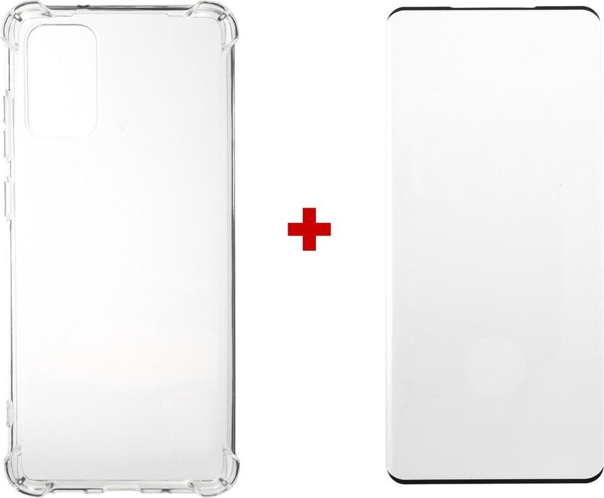 Shockproof silicone tpu gel hoesje Telefoonhoesje geschikt voor Samsung Galaxy S20 met full cover glas screenprotector