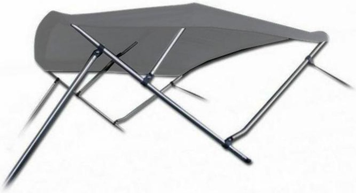3 Boog Biminitop Zonnetent PREMIUM H117 cm GRIJS Breedte 137-152 cm