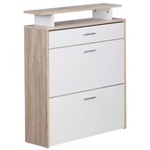 Schoenenkast - Opbergkast - Lade - 2 compartimenten - Hout - 80x95x24 cm