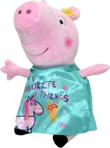 Peppa Pig knuffel met groene eenhoorn kleding – 28 cm groot – Officiële merklicentie en CE-keurmerk