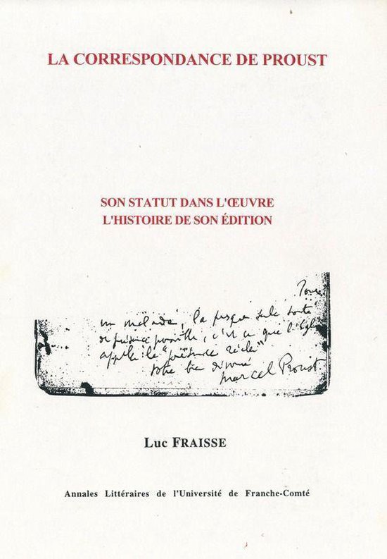 Annales littéraires - La correspondance de Proust - cover