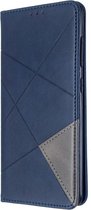 Geometric Book Case - Geschikt voor Samsung Galaxy A51 Hoesje - Blauw