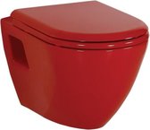 Creavit Terra Wandclosetpot Met RVS Sproeier (Bidet) Rood