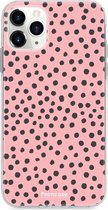 iPhone 11 Pro hoesje TPU Soft Case - Back Cover - POLKA / Stipjes / Stippen / Roze