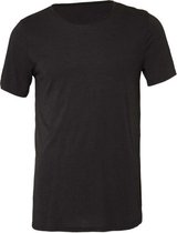 Senvi Wide Raw Neck T-Shirt - Zwart - Maat XXL