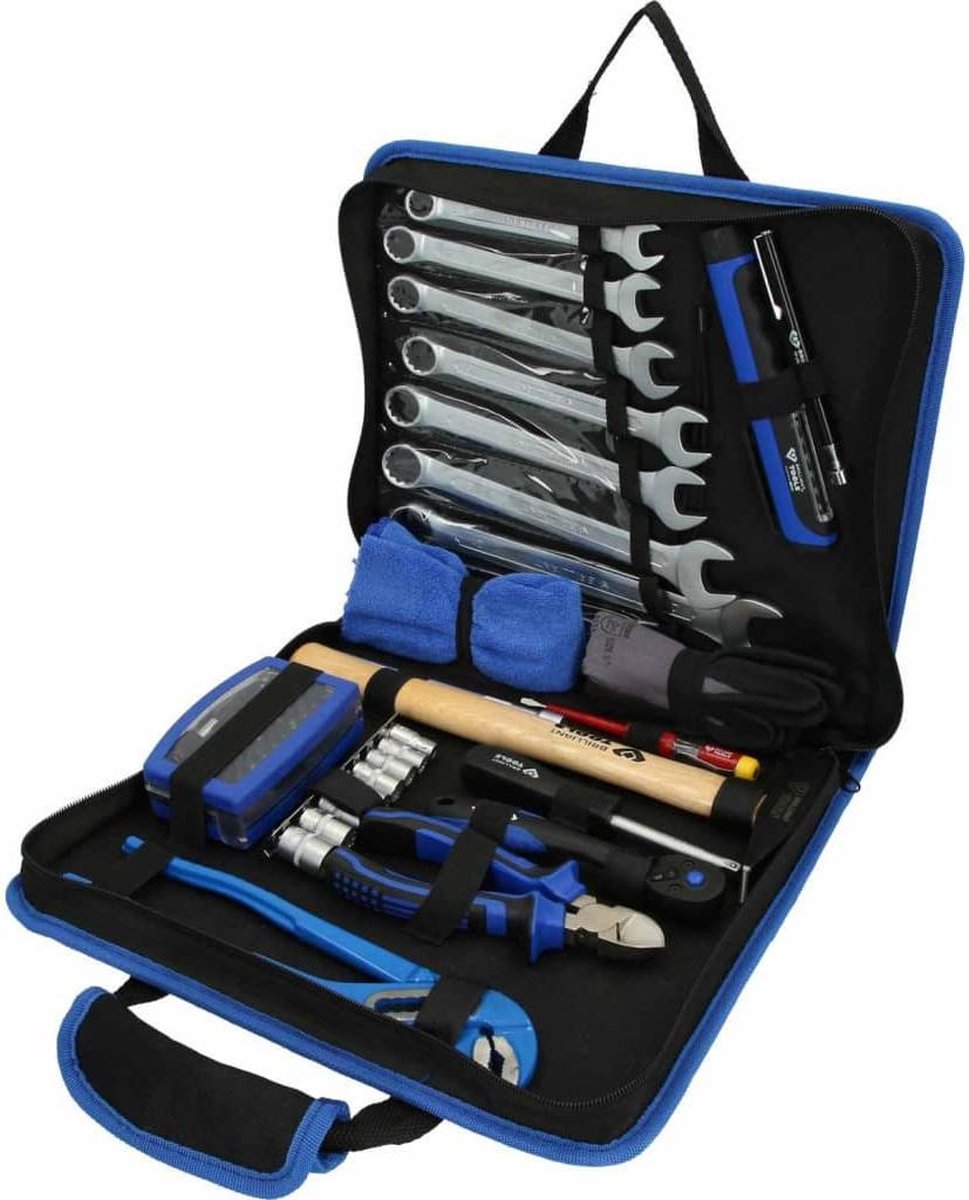 BRILLIANT TOOLS 64-delige Gereedschapsset in leren tas staal