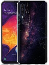 Galaxy A50 Hoesje Black Space Marble - Designed by Cazy