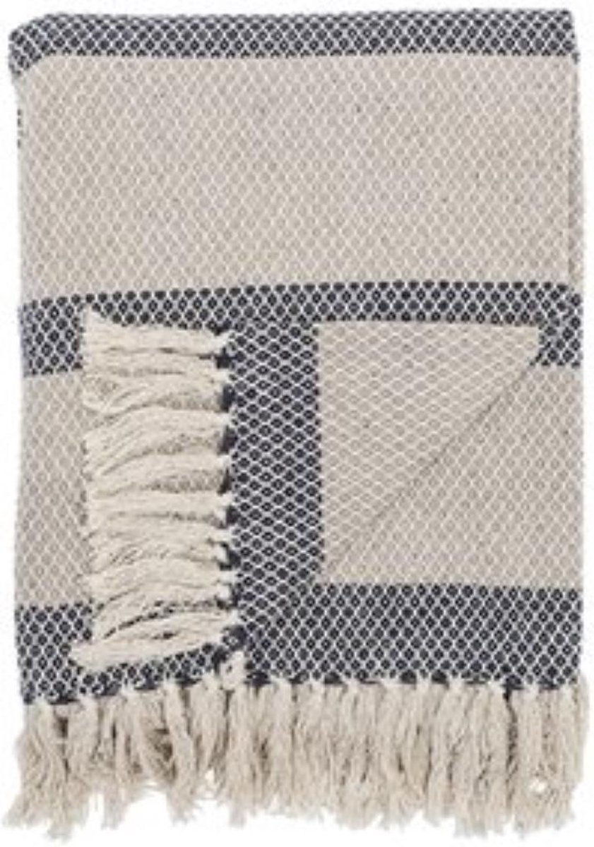 Bloomingville - Plaid Blauw streep