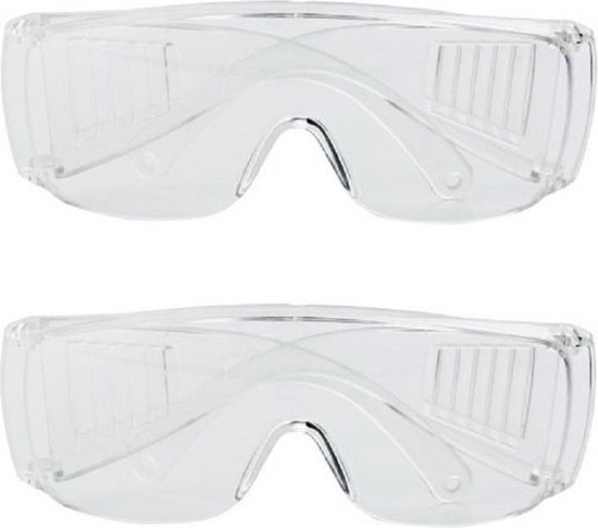 2x Veiligheidsbril/vuurwerkbril voor volwassenen - Beschermbril - Vuurwerkbrillen