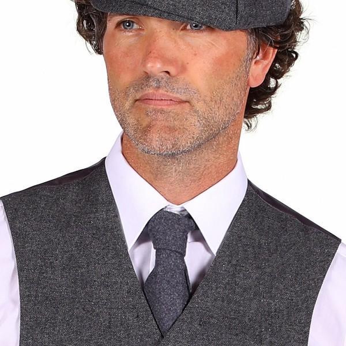 Twenties Stropdas- Jaren 20 - Gangster - Unisex - Carnaval - Carnavals Accessoire Voor Verkleedkleren - One Size - Grijs