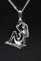 Zilveren Sterrenbeeld - Maagd ketting hanger - V