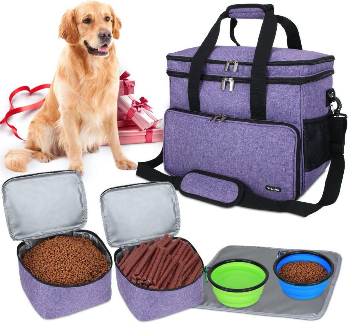 Hondenvoedertas Reistas Voedsel Dog Gear Bag Tas Honden Benodigdheden  Reizen Travel... | bol.com