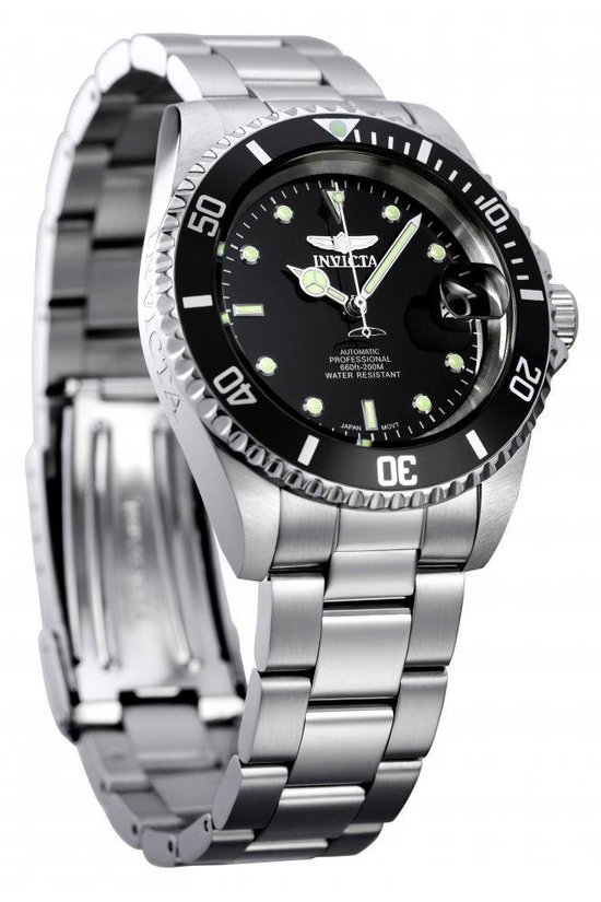 Invicta Pro Diver 8926OB Heren Horloge - Waterdicht - Analoog - Automatisch Uurwerk - Roestvrij Staal met Zwarte Wijzerplaat - 40mm