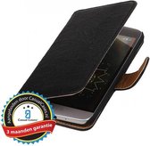 Echt lederen wallet hoes LG G5 zwart
