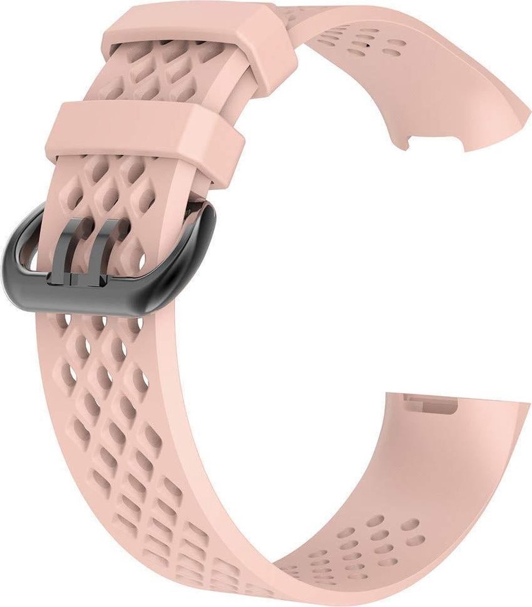 watchbands-shop.nl Siliconen bandje - Fitbit Charge 3 - Roze - Large