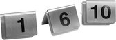 Tafelnummers set 1-10 - RVS bordjes met tafelnummers 1 t/m 10