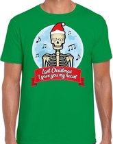 Fout Kerst shirt / t-shirt - Last Christmas i gave you my heart - groen voor heren - kerstkleding / kerst outfit XL (54)