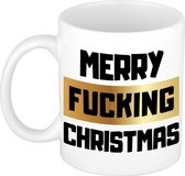 Grappige Kerstmis mok - Merry Fucking Christmas - 300 ml - keramiek - cadeau mokken / beker - Kerst servies