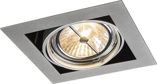 QAZQA oneon - Design Grote inbouwspot - 1 lichts - L 196 mm - Aluminium - Woonkamer | Slaapkamer | Keuken