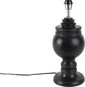 QAZQA Fern - Landelijke Tafellamp - 1 lichts - H 500 mm - Zwart -