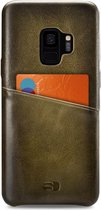 Senza Desire Leren Back Cover met Kaartsleuf Samsung Galaxy S9 Groen