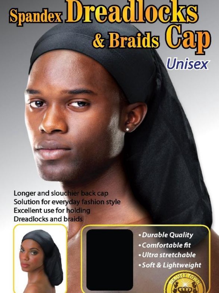 Satin bonnet for Dreadlocks / Braids / Rasta - Black Dreadsock